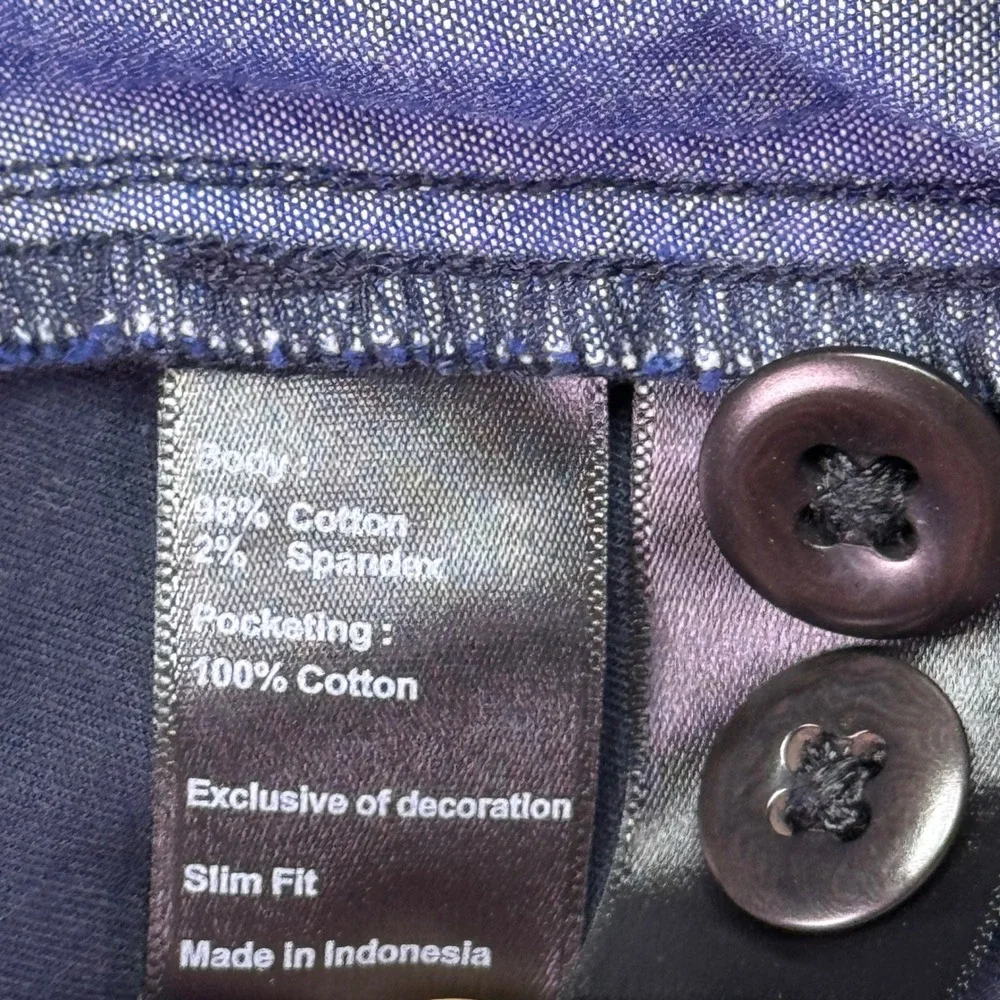 Flint and Tinder Navy Blue Slim Fit Stretch Chino Pants Men‎ Size 38x32
